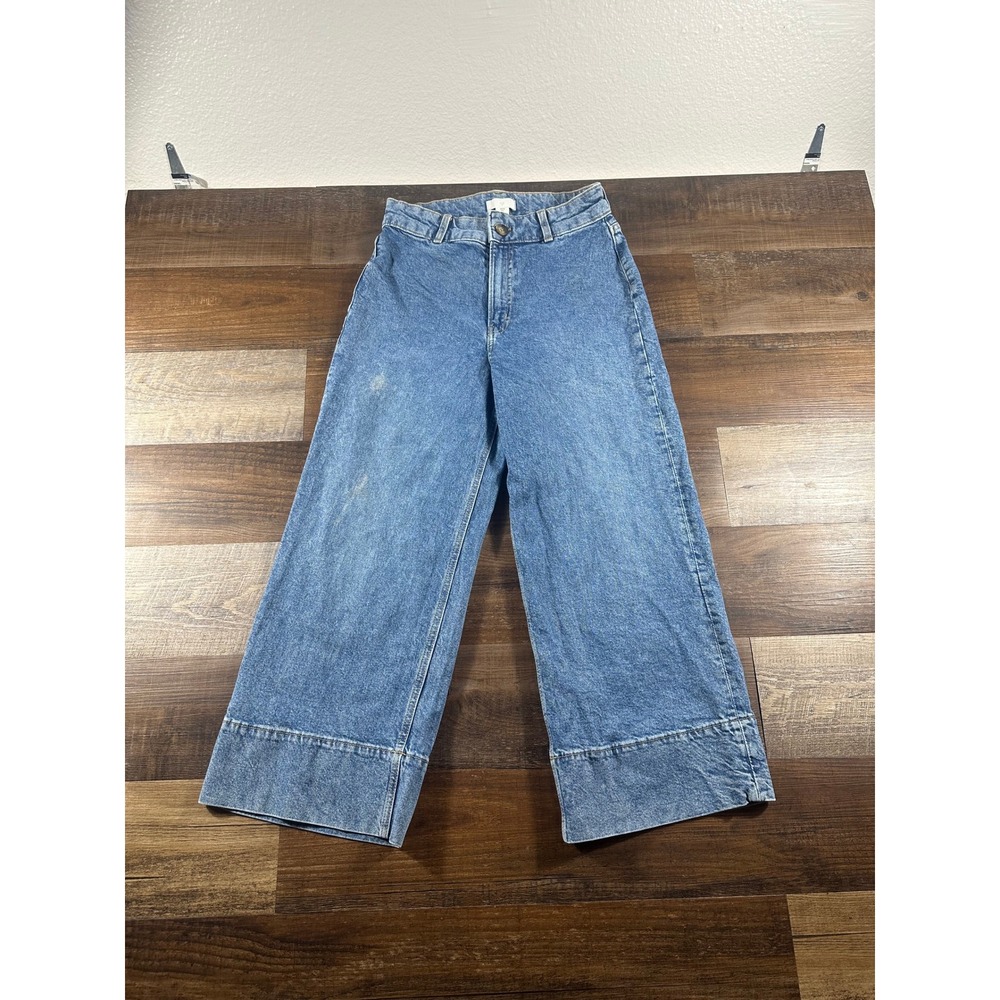 H&M Womens Wide Leg High Waisted Jeans Medium Wash Denim Size 6 US 38 EUR